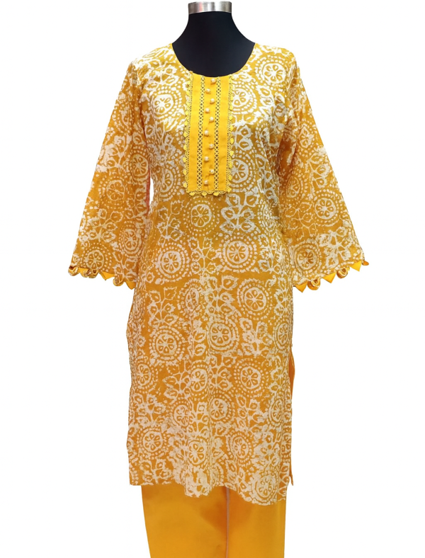 Cotton Batique Print - Two Piece (Yellow)